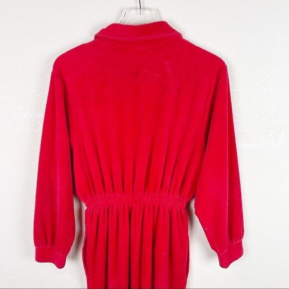 Saks Fifth Avenue Red Velvet Jumpsuit Gold XS - Picture 11 of 14